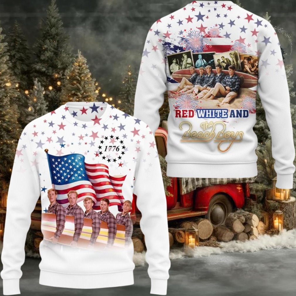 The Beach Boys American Flag Ugly Christmas Sweater The Beach Boys American Flag Ugly Christmas Sweater
