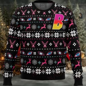 Trendy Black Christmas Sweater With Colorful Patterns – Cozy & Stylish Holiday Wear