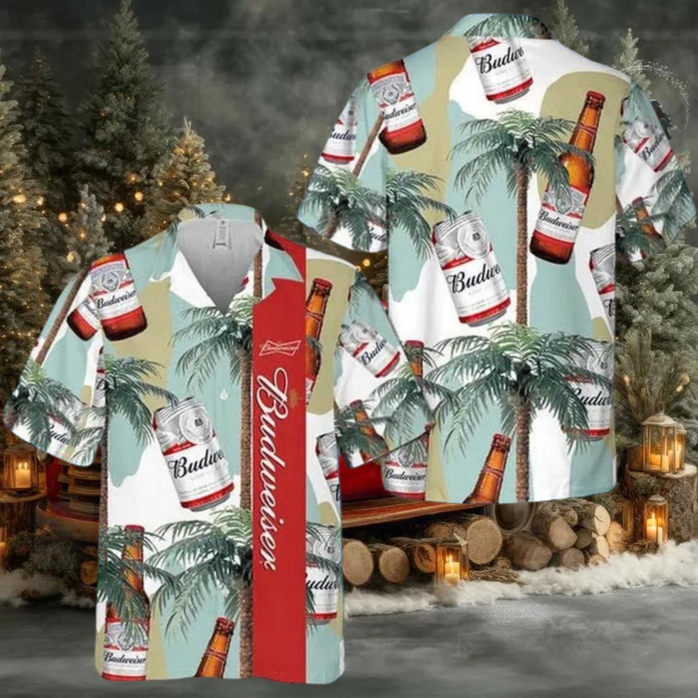 Tropical Coconut Tree Budweiser Hawaiian Shirt Tropical Coconut Tree Budweiser Hawaiian Shirt