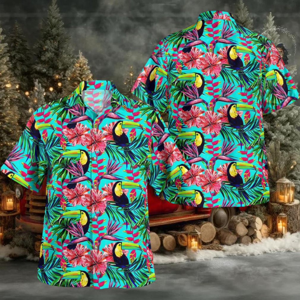 Tropical Flowers And Toucan Birds Hawaiian Shirt Tropical Flowers And Toucan Birds Hawaiian Shirt