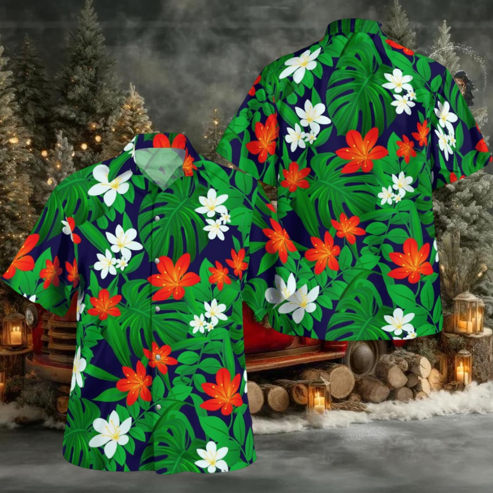 Tropical Red Flowers Hawaiian Shirt Tropical Red Flowers Hawaiian Shirt