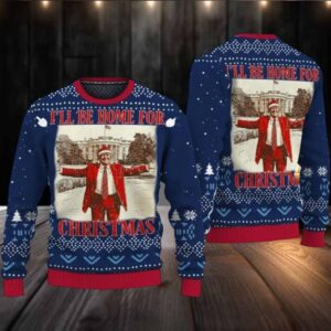 Trump 47 I’ll Be Home For Christmas Ugly Sweater