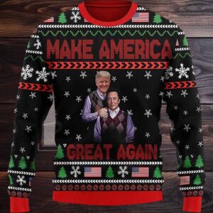 Trump Elon Musk Step Brothers Make America Great Again Ugly Christmas Sweater Trump Elon Musk Step Brothers Make America Great Again Ugly Christmas Sweater