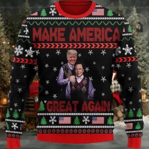 Trump Elon Musk Step Brothers Make America Great Again Ugly Christmas Sweater