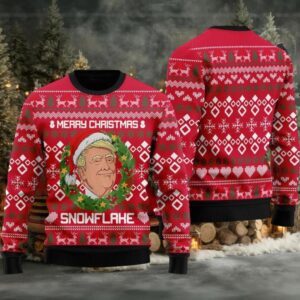 Trump Merry Christmas Snowflake Ugly Christmas Sweater