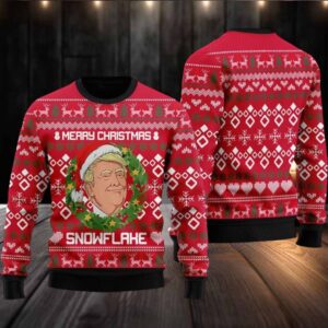 Trump Merry Christmas Snowflake Ugly Christmas Sweater