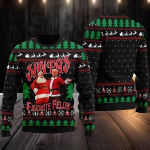 Trump Santa’s Favorite Felon Ugly Christmas Sweater