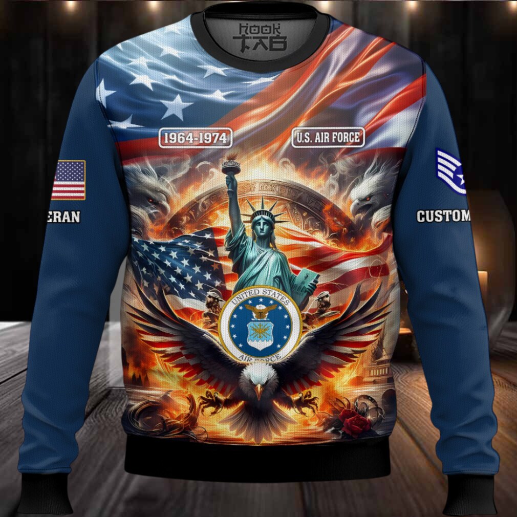 US Air Force Liberty Eagle – Custom Name, Rank And Years Of Service Ugly Sweater US Air Force Liberty Eagle – Custom Name, Rank And Years Of Service Ugly Sweater