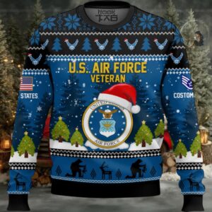 US Air Force Thank You God – Custom Name And Rank Ugly Sweater US Air Force Thank You God – Custom Name And Rank Ugly Sweater