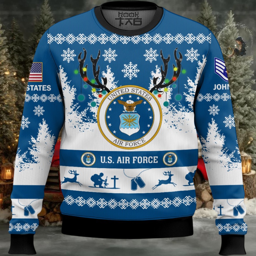 US Air Force You’ll Never Walk Alone – Custom Name and Rank Ugly Sweater US Air Force You’ll Never Walk Alone – Custom Name and Rank Ugly Sweater