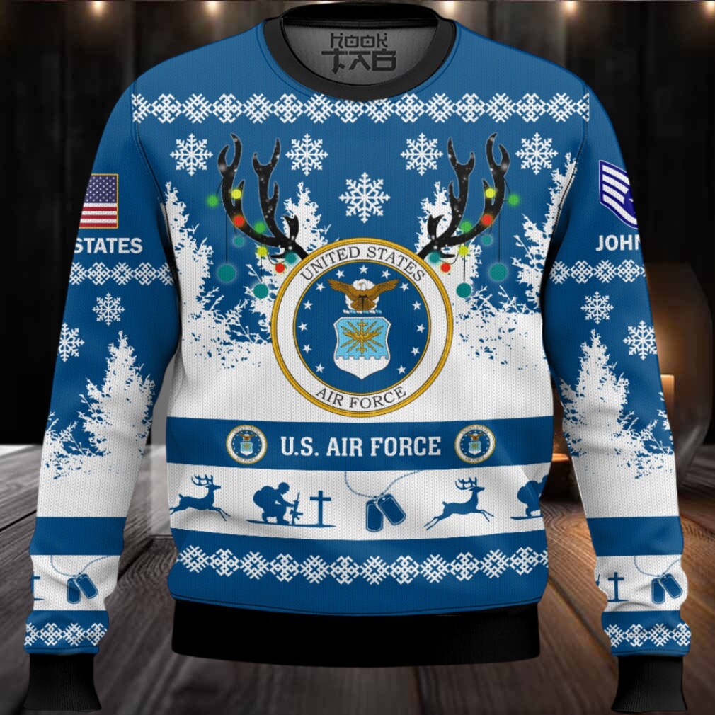 US Air Force You’ll Never Walk Alone – Custom Name and Rank Ugly Sweater US Air Force You’ll Never Walk Alone – Custom Name and Rank Ugly Sweater