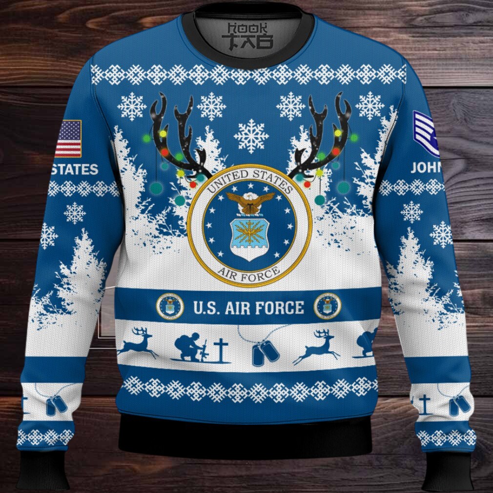 US Air Force You’ll Never Walk Alone – Custom Name and Rank Ugly Sweater US Air Force You’ll Never Walk Alone – Custom Name and Rank Ugly Sweater
