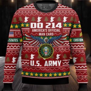 US Army DD Form 214 – Custom Name And Rank Ugly Sweater