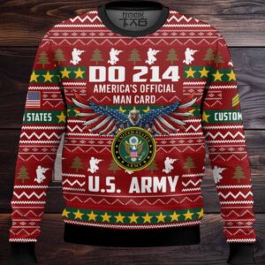 US Army DD Form 214 – Custom Name And Rank Ugly Sweater