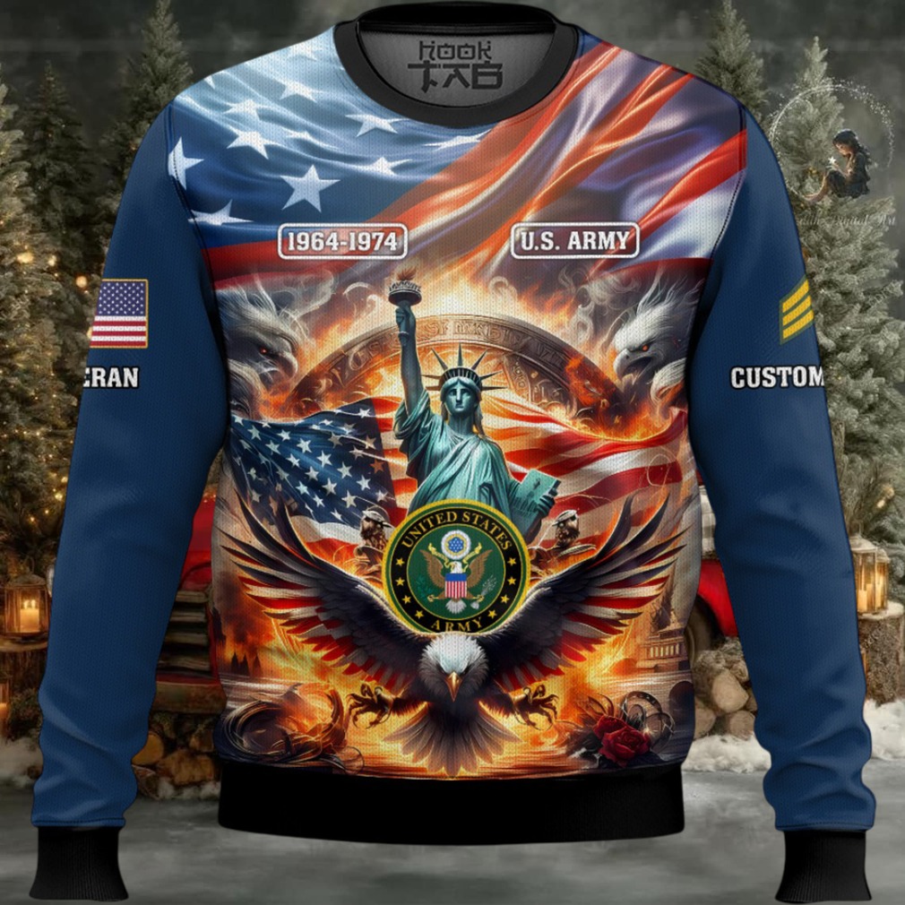 US Army Liberty Eagle – Custom Name, Rank And Years Of Service Ugly Sweater US Army Liberty Eagle – Custom Name, Rank And Years Of Service Ugly Sweater