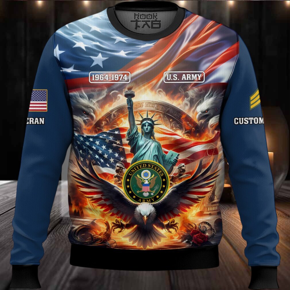 US Army Liberty Eagle – Custom Name, Rank And Years Of Service Ugly Sweater US Army Liberty Eagle – Custom Name, Rank And Years Of Service Ugly Sweater