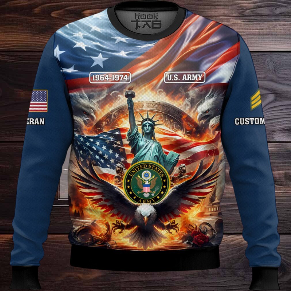 US Army Liberty Eagle – Custom Name, Rank And Years Of Service Ugly Sweater US Army Liberty Eagle – Custom Name, Rank And Years Of Service Ugly Sweater