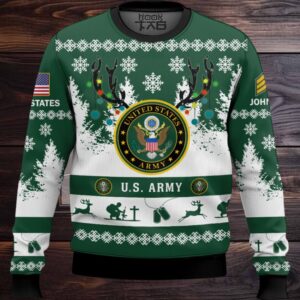 US Army You’ll Never Walk Alone – Custom Name and Rank Ugly Sweater