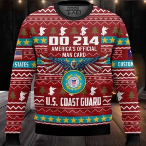 US Coast Guard DD Form 214 – Custom Name And Rank Ugly Sweater