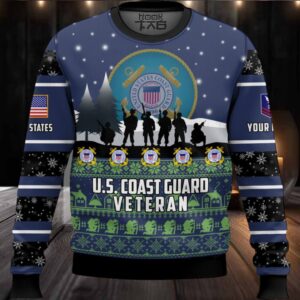US Coast Guard I Walked The Walk – Custom Name And Rank Ugly Sweater