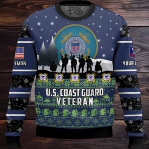 US Coast Guard I Walked The Walk – Custom Name And Rank Ugly Sweater