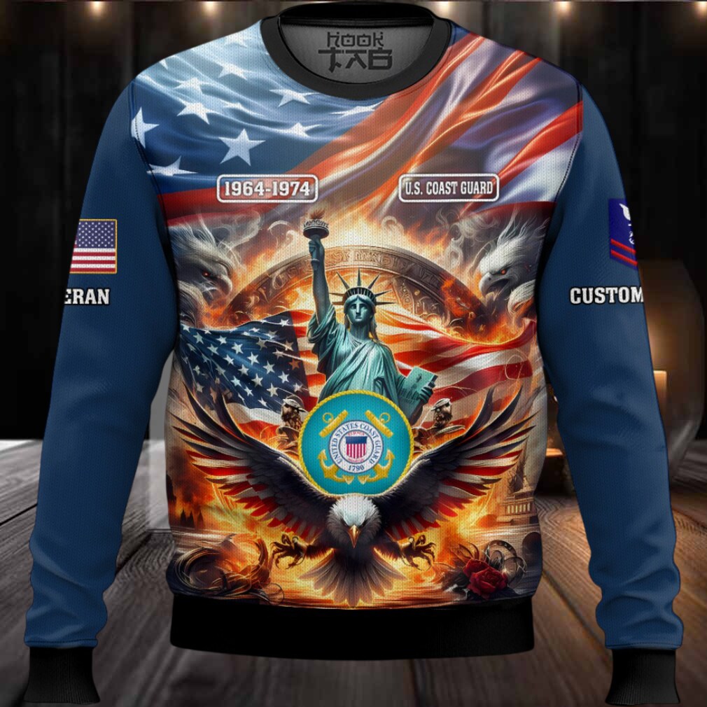 US Coast Guard Liberty Eagle – Custom Name, Rank And Years Of Service Ugly Sweater US Coast Guard Liberty Eagle – Custom Name, Rank And Years Of Service Ugly Sweater