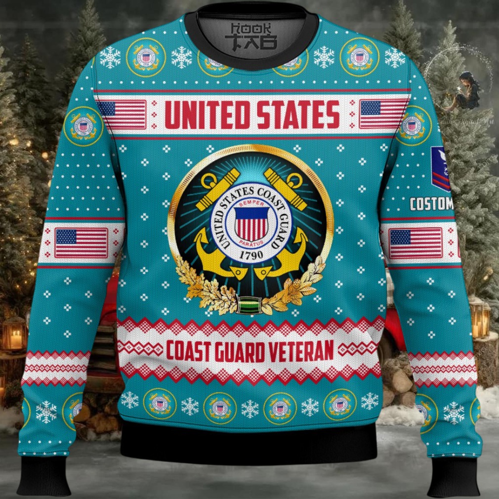 US Coast Guard Merry Christmas Brothers And Sisters – Custom Name And Rank Ugly Sweater US Coast Guard Merry Christmas Brothers And Sisters – Custom Name And Rank Ugly Sweater