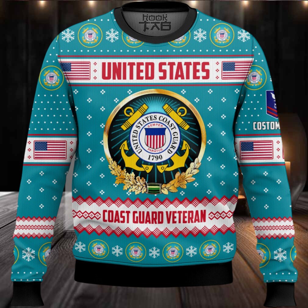 US Coast Guard Merry Christmas Brothers And Sisters – Custom Name And Rank Ugly Sweater US Coast Guard Merry Christmas Brothers And Sisters – Custom Name And Rank Ugly Sweater