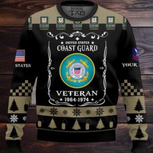 US Coast Guard Once I Took a Solemn Oath – Custom Name And Rank Ugly Sweater