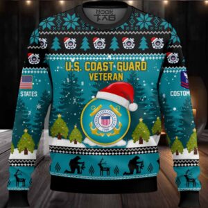 US Coast Guard Thank You God – Custom Name And Rank Ugly Sweater