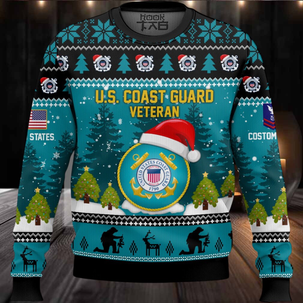 US Coast Guard Thank You God – Custom Name And Rank Ugly Sweater US Coast Guard Thank You God – Custom Name And Rank Ugly Sweater