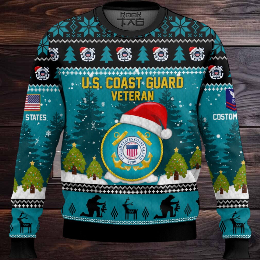 US Coast Guard Thank You God – Custom Name And Rank Ugly Sweater US Coast Guard Thank You God – Custom Name And Rank Ugly Sweater