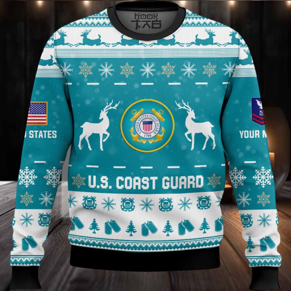 US Coast Guard This Christmas R.E.D – Custom Name And Rank Ugly Sweater US Coast Guard This Christmas R.E.D – Custom Name And Rank Ugly Sweater