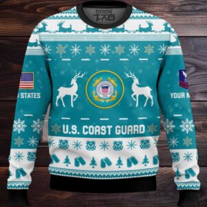 US Coast Guard This Christmas R.E.D – Custom Name And Rank Ugly Sweater