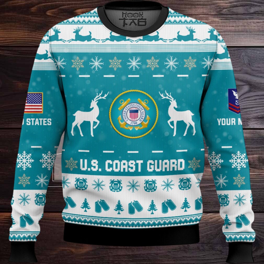 US Coast Guard This Christmas R.E.D – Custom Name And Rank Ugly Sweater US Coast Guard This Christmas R.E.D – Custom Name And Rank Ugly Sweater