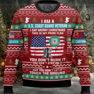 US Coast Guard This Is My Pride Flag – Custom Name And Rank Ugly Sweater US Coast Guard This Is My Pride Flag – Custom Name And Rank Ugly Sweater