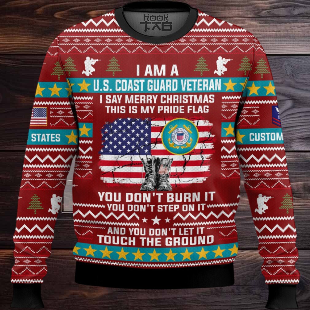 US Coast Guard This Is My Pride Flag – Custom Name And Rank Ugly Sweater US Coast Guard This Is My Pride Flag – Custom Name And Rank Ugly Sweater