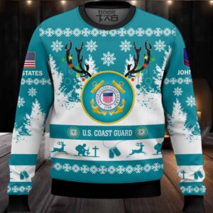 US Coast Guard You’ll Never Walk Alone – Custom Name and Rank Ugly Sweater