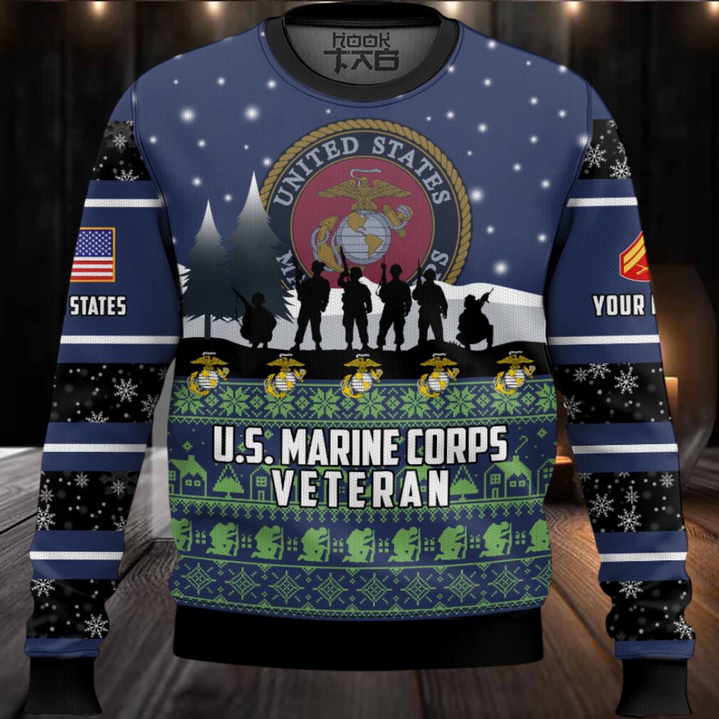 US Marine Corps I Walked The Walk – Custom Name And Rank Ugly Sweater US Marine Corps I Walked The Walk – Custom Name And Rank Ugly Sweater