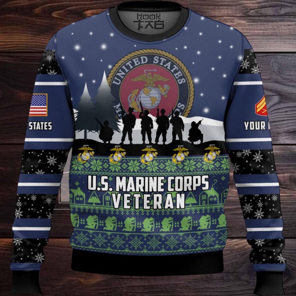US Marine Corps I Walked The Walk – Custom Name And Rank Ugly Sweater US Marine Corps I Walked The Walk – Custom Name And Rank Ugly Sweater