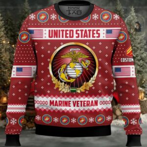 US Marine Corps Merry Christmas Brothers And Sisters – Custom Name And Rank Ugly Sweater US Marine Corps Merry Christmas Brothers And Sisters – Custom Name And Rank Ugly Sweater
