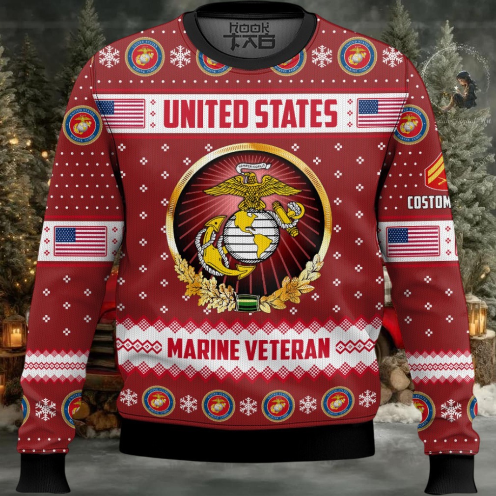 US Marine Corps Merry Christmas Brothers And Sisters – Custom Name And Rank Ugly Sweater US Marine Corps Merry Christmas Brothers And Sisters – Custom Name And Rank Ugly Sweater
