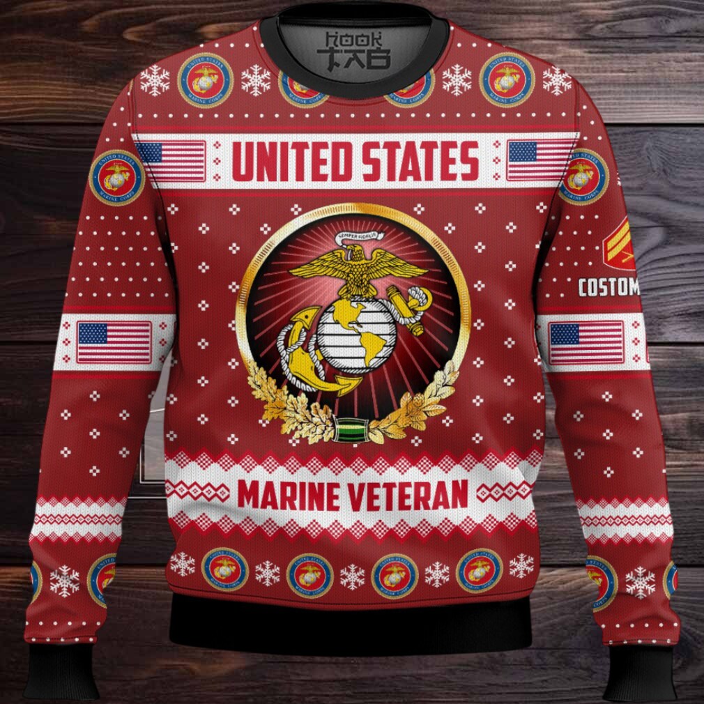 US Marine Corps Merry Christmas Brothers And Sisters – Custom Name And Rank Ugly Sweater US Marine Corps Merry Christmas Brothers And Sisters – Custom Name And Rank Ugly Sweater