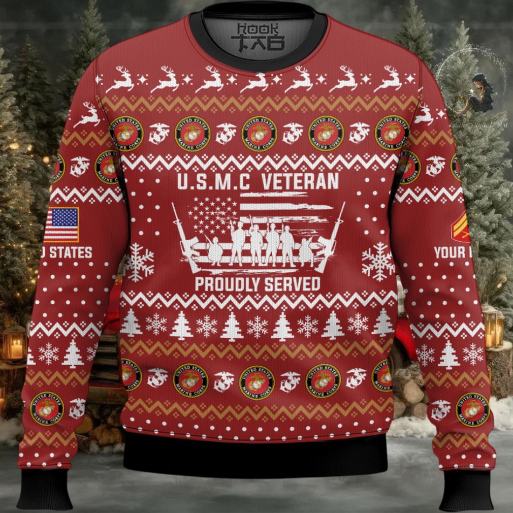 US Marine Corps Merry Xmas Brothers And Sisters – Custom Name And Rank Ugly Sweater US Marine Corps Merry Xmas Brothers And Sisters – Custom Name And Rank Ugly Sweater