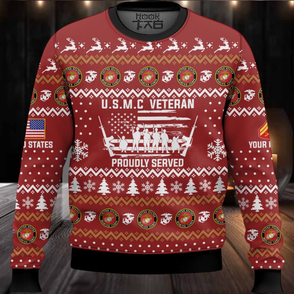 US Marine Corps Merry Xmas Brothers And Sisters – Custom Name And Rank Ugly Sweater US Marine Corps Merry Xmas Brothers And Sisters – Custom Name And Rank Ugly Sweater