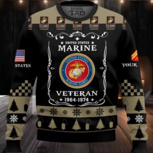 US Marine Corps Once I Took a Solemn Oath – Custom Name And Rank Ugly Sweater