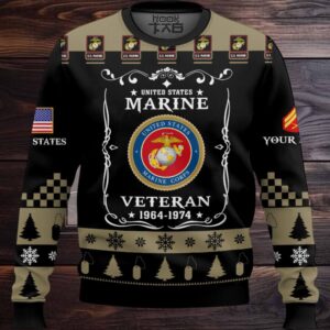 US Marine Corps Once I Took a Solemn Oath – Custom Name And Rank Ugly Sweater
