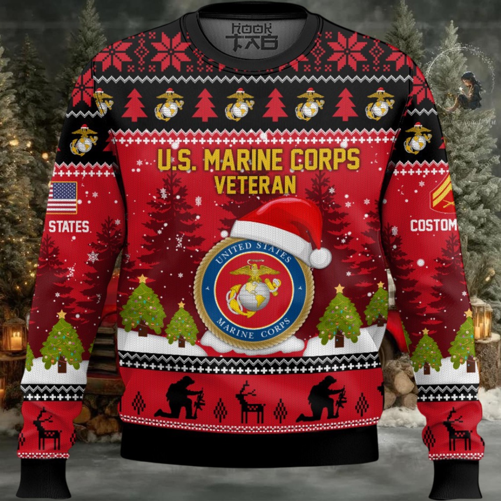 US Marine Corps Thank You God – Custom Name And Rank Ugly Sweater US Marine Corps Thank You God – Custom Name And Rank Ugly Sweater