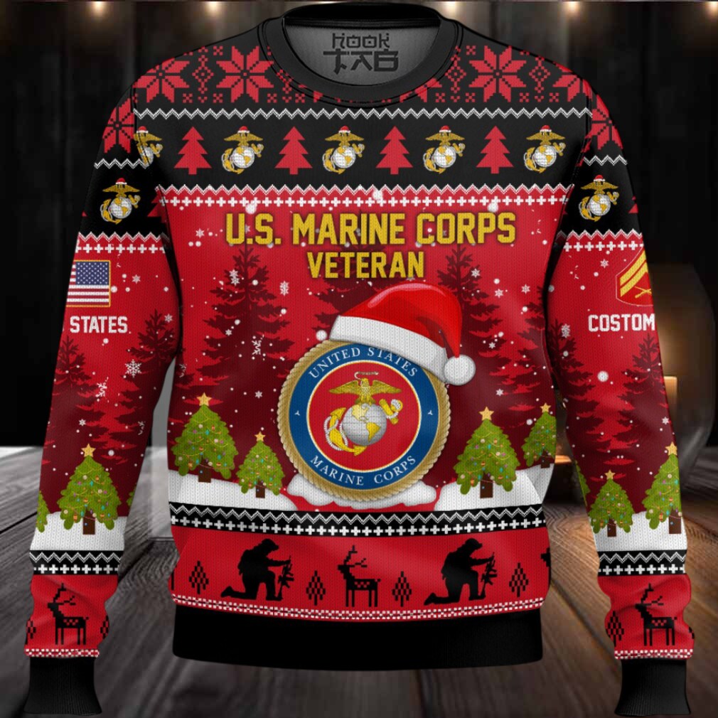 US Marine Corps Thank You God – Custom Name And Rank Ugly Sweater US Marine Corps Thank You God – Custom Name And Rank Ugly Sweater