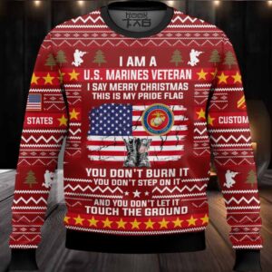 US Marine Corps This Is My Pride Flag – Custom Name And Rank Ugly Sweater